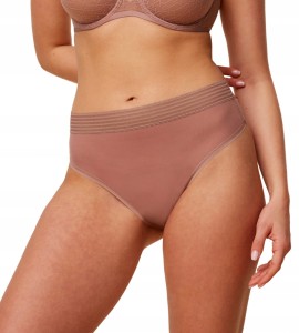 Stringi Damskie Majtki Tempting Sheer Highwaist String Beżowe majtki XL