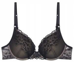 Czarny Biustonosz Triumph Bright Spotlight WHU Push up z koronką 70 D