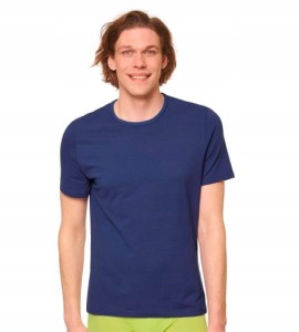 Podkoszulek męski T-shirt niebieski Men GO Shirt O-Neck Slim Fit Bluzka XL