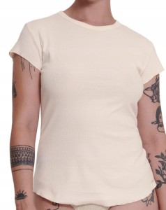 Prążkowana KOSZULKA DAMSKA T-shirt Bawełniany Sloggi GO Ribbed T-Shirt XS