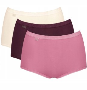 Majtki damskie Sloggi Basic+ Maxi C3P BAWEŁNIANE Figi Różne kolory 42