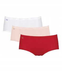 Majtki damskie Sloggi Basic+ Midi C3P 3 sztuki BAWEŁNIANE FIGI gładkie 38 M