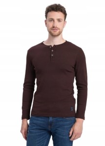 Brązowa BLUZKA MĘSKA KOSZULKA 100% Bawełna Bluzka z guzikami Longsleeve XL