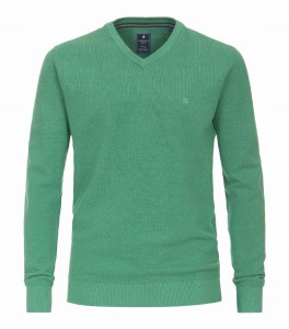 Sweter męskie REDMOND DEKOLT V-NECK zielony bawełna L