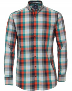 KOSZULA MĘSKA Długi rękaw REDMOND Regular Casual w Kratkę M
