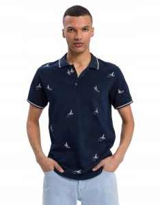 Koszulka męska POLO 100% Bawełna T-shirt granat XL
