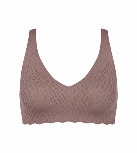 Bezszwowy biustonosz BEZ FISZBIN Sloggi ZERO Feel Bliss Soft Bra brązowy S