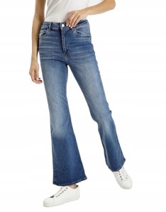 CROSS JEANS spodnie dzwony z wysokim stanem 26/32