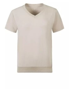 T-shirt damski beżowy dekolt V OWERSIZE Cross Jeans rozmiar XL
