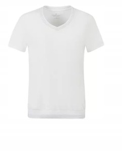 T-shirt damski ecriu dekolt V OWERSIZE Cross Jeans rozmiar L