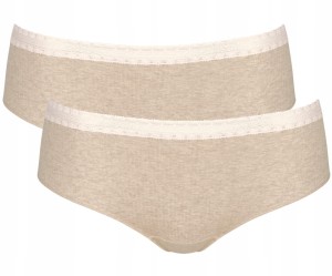 Komplet MAJTKI DAMSKIE 2x Sloggi GO Ribbed R Hipster C2P 100% BAWEŁNA XS