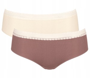 Prążkowane majtki damskie WIELOPAK Sloggi GO Ribbed R Hipster C2P 2 szt XS